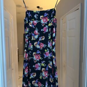 Alice + Olivia Black Strapless Floral Maxi Dress